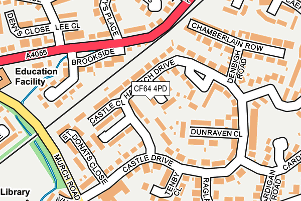 CF64 4PD map - OS OpenMap – Local (Ordnance Survey)