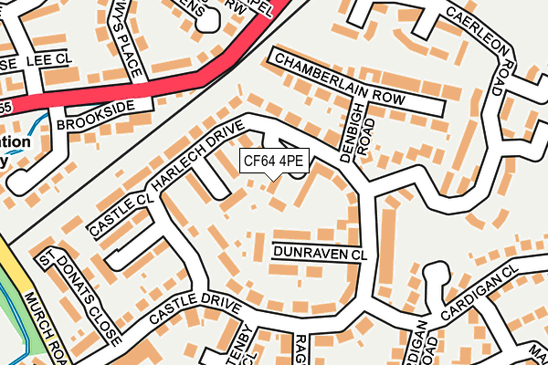 CF64 4PE map - OS OpenMap – Local (Ordnance Survey)
