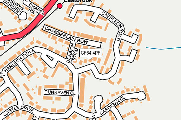 CF64 4PF map - OS OpenMap – Local (Ordnance Survey)