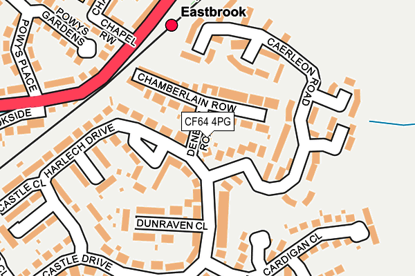 CF64 4PG map - OS OpenMap – Local (Ordnance Survey)