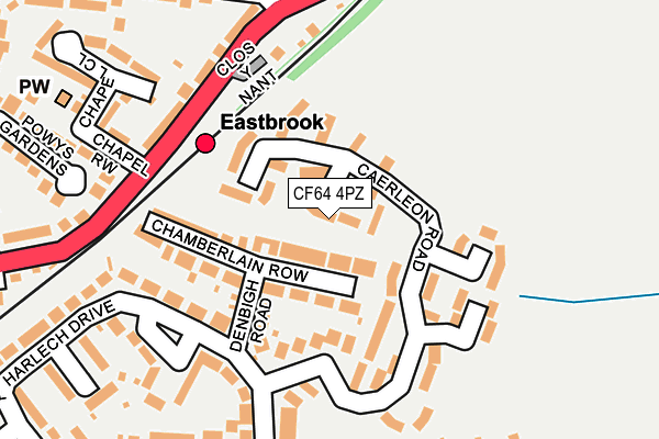CF64 4PZ map - OS OpenMap – Local (Ordnance Survey)