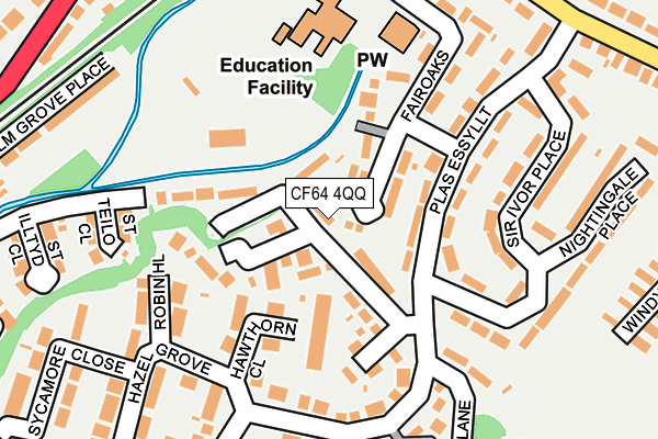 CF64 4QQ map - OS OpenMap – Local (Ordnance Survey)