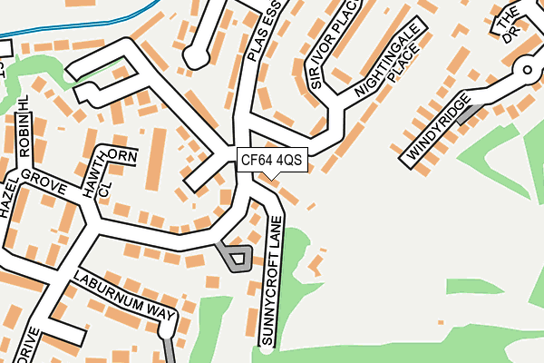 CF64 4QS map - OS OpenMap – Local (Ordnance Survey)