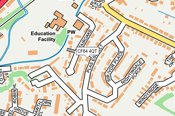 CF64 4QT map - OS OpenMap – Local (Ordnance Survey)