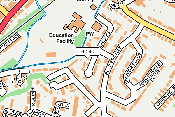 CF64 4QU map - OS OpenMap – Local (Ordnance Survey)