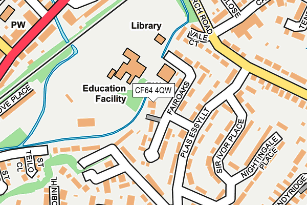 CF64 4QW map - OS OpenMap – Local (Ordnance Survey)