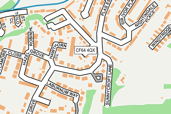 CF64 4QX map - OS OpenMap – Local (Ordnance Survey)