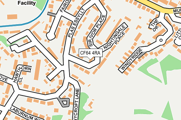 CF64 4RA map - OS OpenMap – Local (Ordnance Survey)