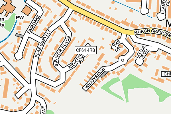 CF64 4RB map - OS OpenMap – Local (Ordnance Survey)
