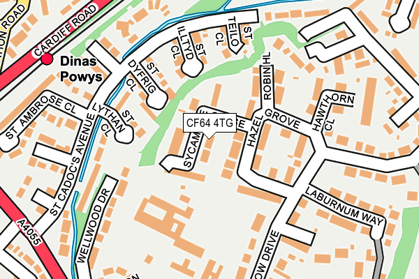 CF64 4TG map - OS OpenMap – Local (Ordnance Survey)
