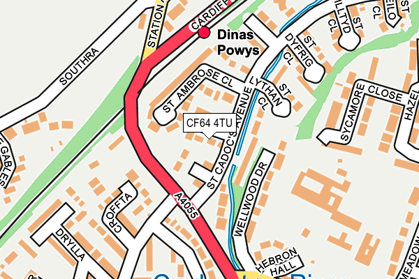 CF64 4TU map - OS OpenMap – Local (Ordnance Survey)