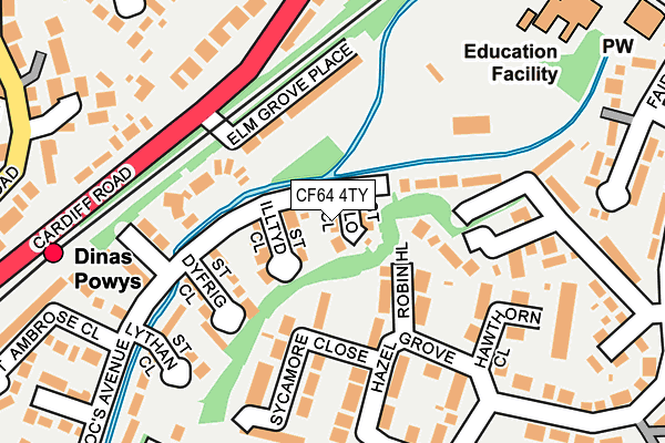 CF64 4TY map - OS OpenMap – Local (Ordnance Survey)