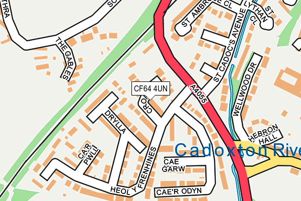 CF64 4UN map - OS OpenMap – Local (Ordnance Survey)