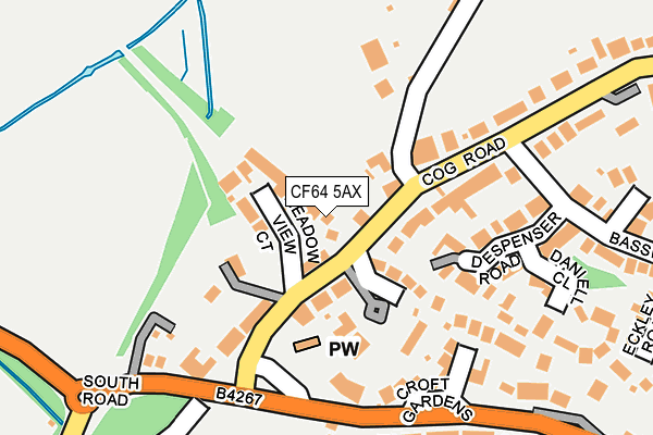 CF64 5AX map - OS OpenMap – Local (Ordnance Survey)