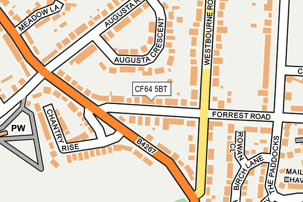 CF64 5BT map - OS OpenMap – Local (Ordnance Survey)