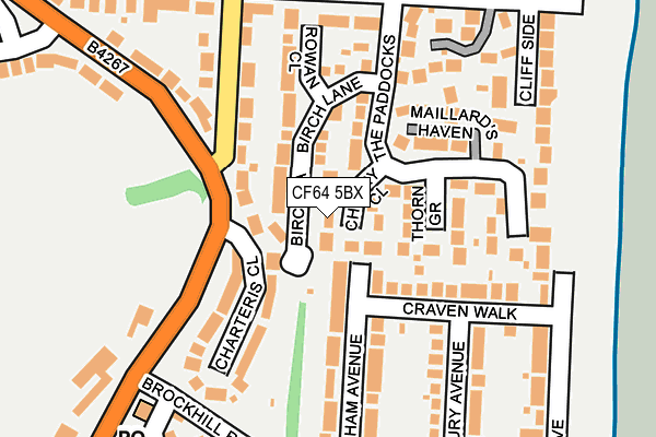 CF64 5BX map - OS OpenMap – Local (Ordnance Survey)
