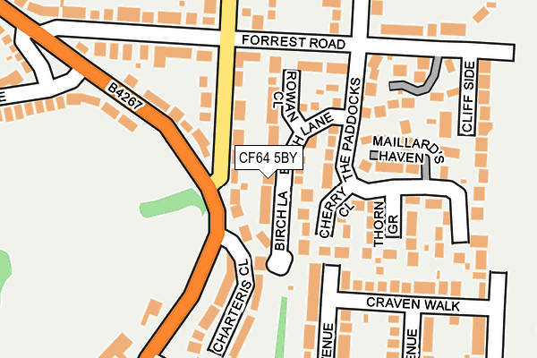 CF64 5BY map - OS OpenMap – Local (Ordnance Survey)