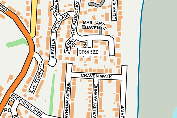 CF64 5BZ map - OS OpenMap – Local (Ordnance Survey)