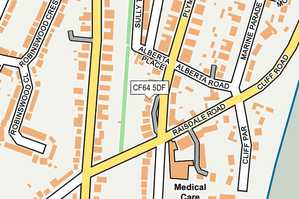 CF64 5DF map - OS OpenMap – Local (Ordnance Survey)