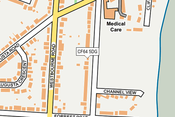 CF64 5DG map - OS OpenMap – Local (Ordnance Survey)