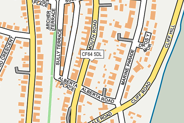 CF64 5DL map - OS OpenMap – Local (Ordnance Survey)