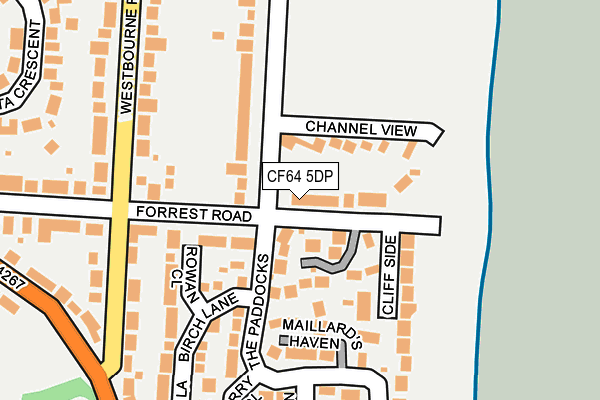 CF64 5DP map - OS OpenMap – Local (Ordnance Survey)