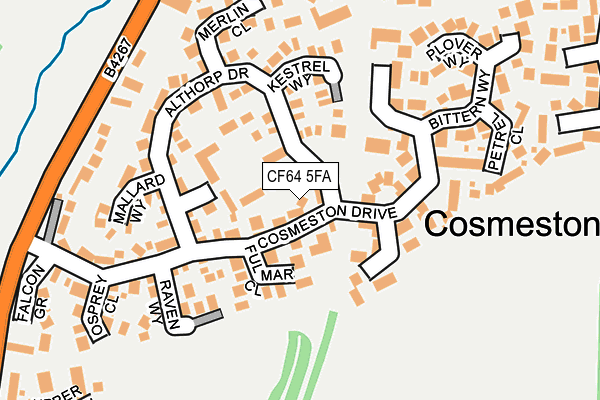 CF64 5FA map - OS OpenMap – Local (Ordnance Survey)