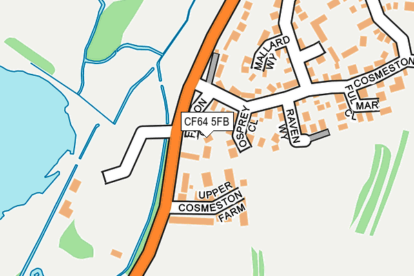 CF64 5FB map - OS OpenMap – Local (Ordnance Survey)