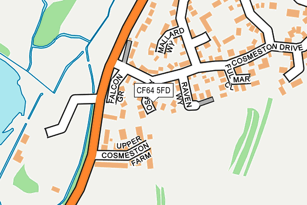 CF64 5FD map - OS OpenMap – Local (Ordnance Survey)