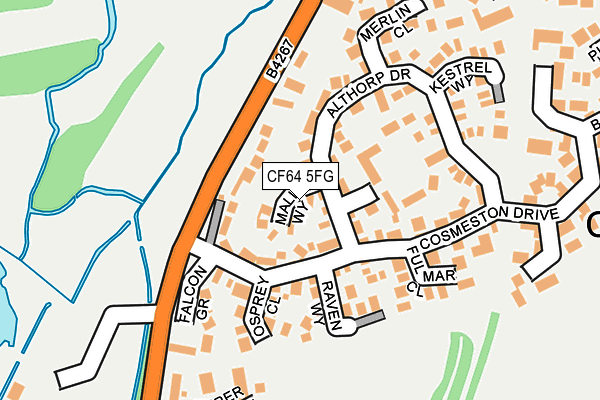 CF64 5FG map - OS OpenMap – Local (Ordnance Survey)