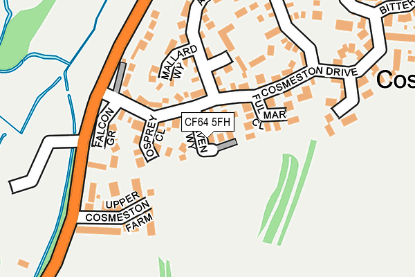 CF64 5FH map - OS OpenMap – Local (Ordnance Survey)