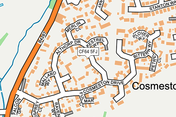 CF64 5FJ map - OS OpenMap – Local (Ordnance Survey)