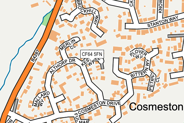 CF64 5FN map - OS OpenMap – Local (Ordnance Survey)