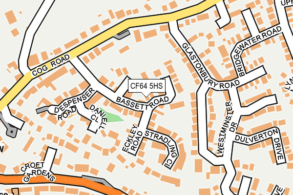 CF64 5HS map - OS OpenMap – Local (Ordnance Survey)