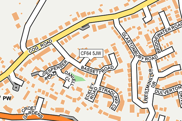 CF64 5JW map - OS OpenMap – Local (Ordnance Survey)
