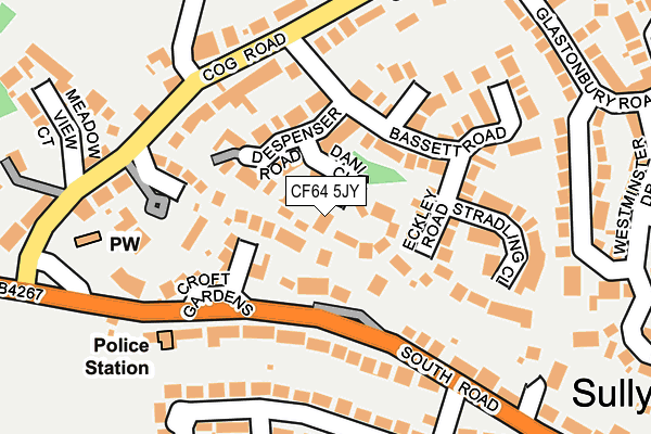 CF64 5JY map - OS OpenMap – Local (Ordnance Survey)