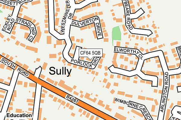 CF64 5QB map - OS OpenMap – Local (Ordnance Survey)