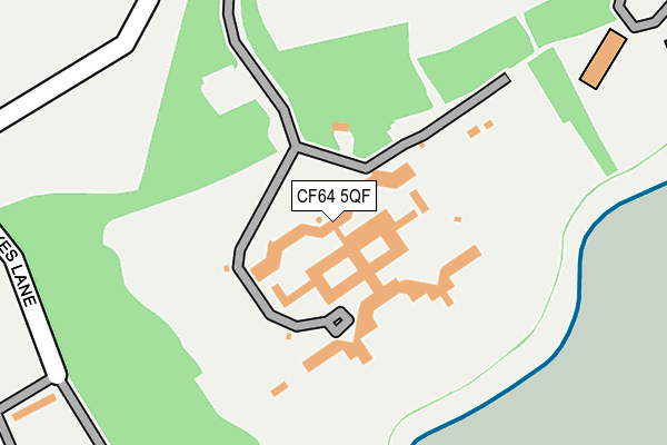 CF64 5QF map - OS OpenMap – Local (Ordnance Survey)