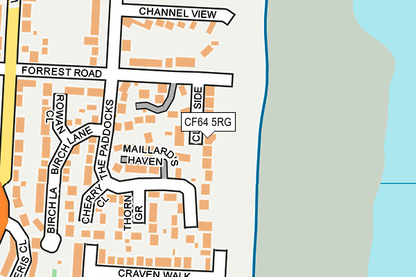 CF64 5RG map - OS OpenMap – Local (Ordnance Survey)