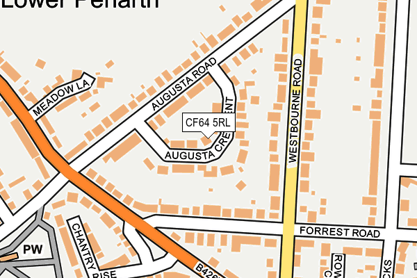 CF64 5RL map - OS OpenMap – Local (Ordnance Survey)