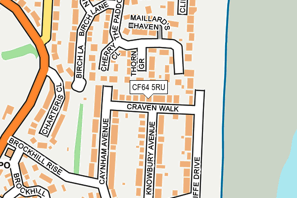 CF64 5RU map - OS OpenMap – Local (Ordnance Survey)