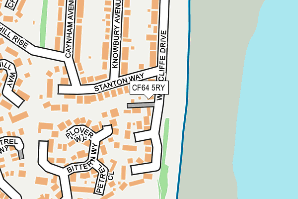 CF64 5RY map - OS OpenMap – Local (Ordnance Survey)