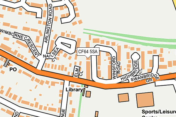 CF64 5SA map - OS OpenMap – Local (Ordnance Survey)