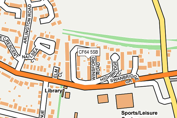 CF64 5SB map - OS OpenMap – Local (Ordnance Survey)