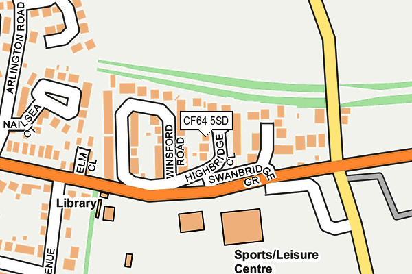 CF64 5SD map - OS OpenMap – Local (Ordnance Survey)