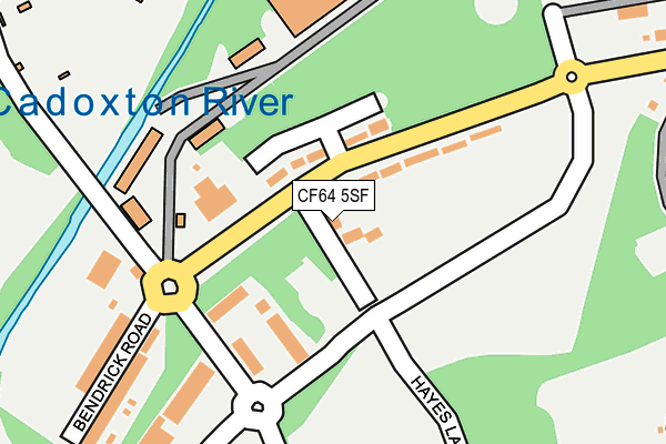 CF64 5SF map - OS OpenMap – Local (Ordnance Survey)