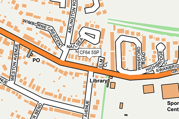 CF64 5SP map - OS OpenMap – Local (Ordnance Survey)