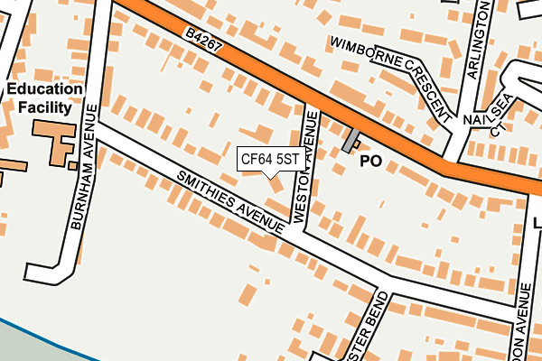 CF64 5ST map - OS OpenMap – Local (Ordnance Survey)