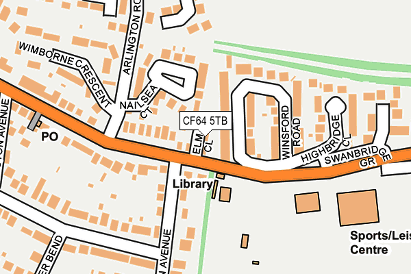 CF64 5TB map - OS OpenMap – Local (Ordnance Survey)