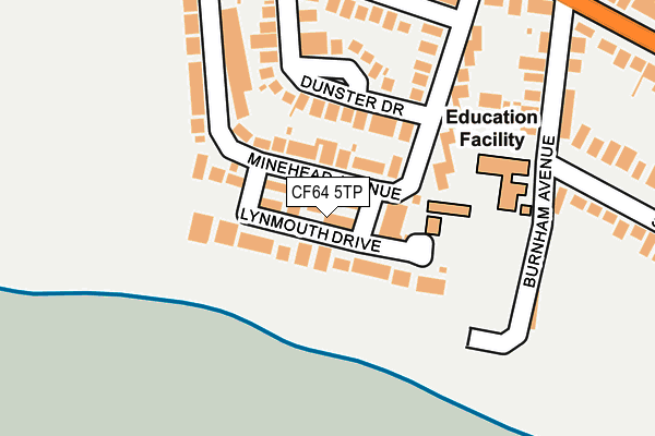 CF64 5TP map - OS OpenMap – Local (Ordnance Survey)